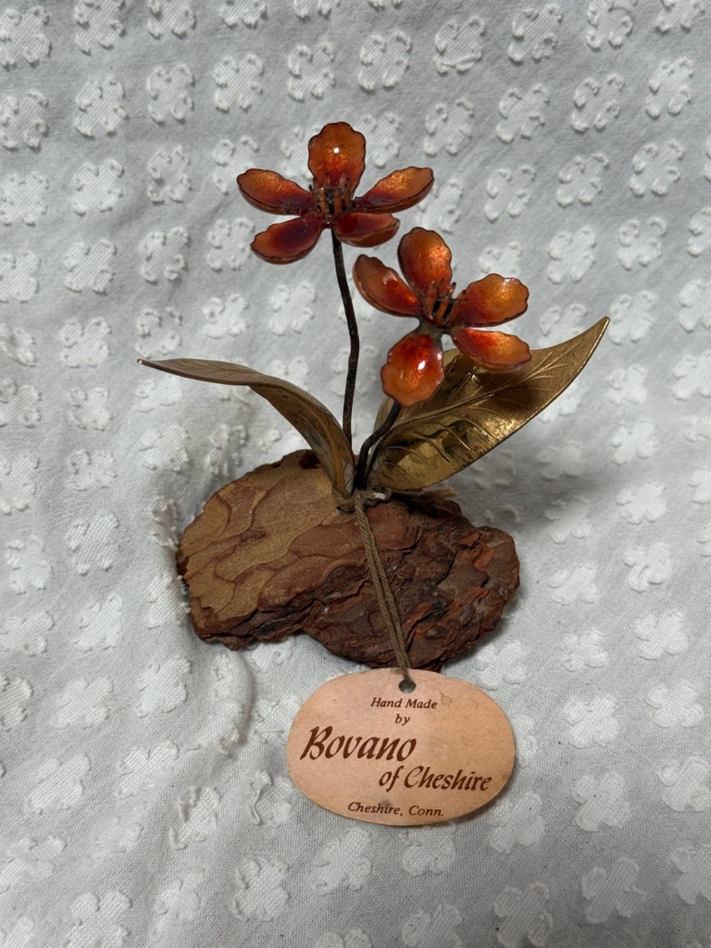 Vintage Bovano of Cheshire Flower & Leaf sculpture
